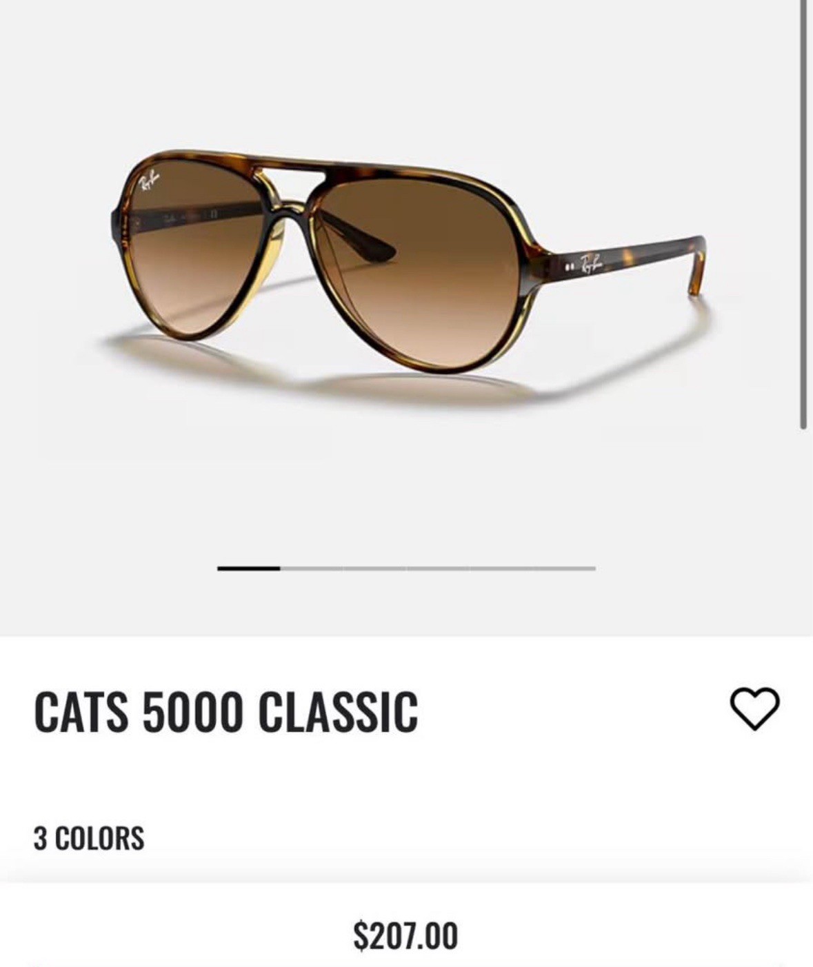 Ray-Ban Cats 5000 Classic Pilot Sunglasses Tortoise Brown Gradient 140mm