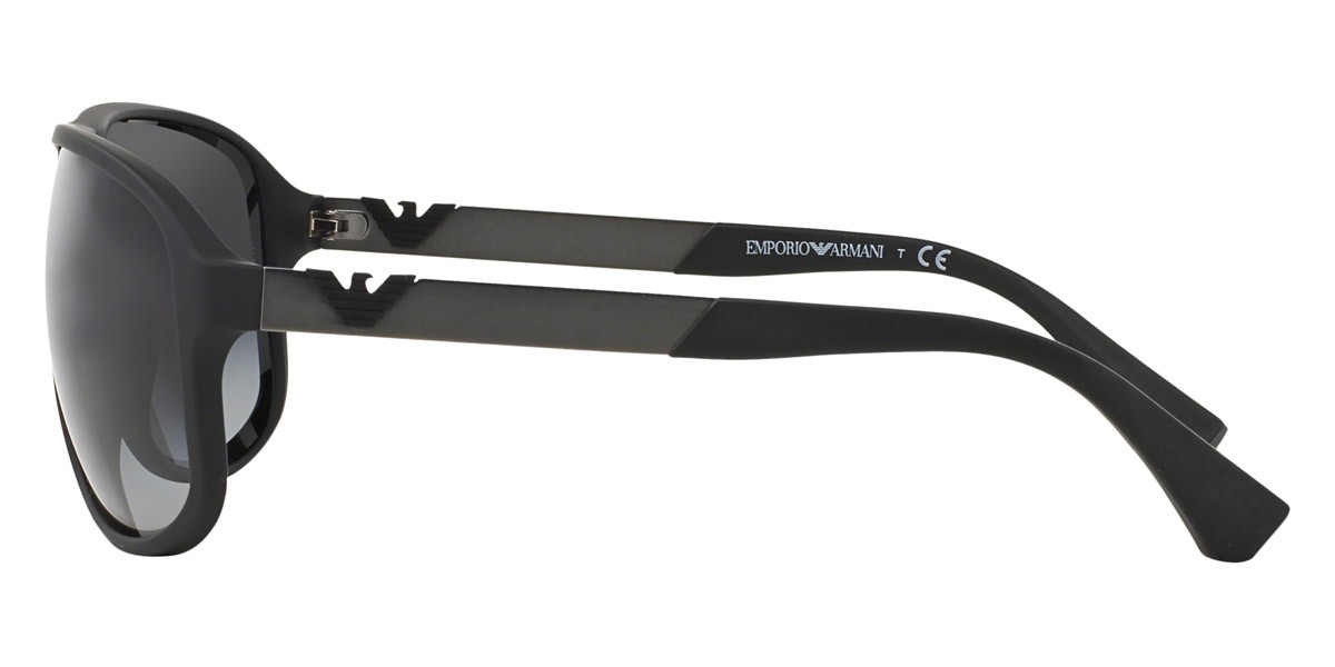 Emporio Armani Man Sunglasses EA4029 50638G 64mm Rubber Black – Grey Lens – NEW