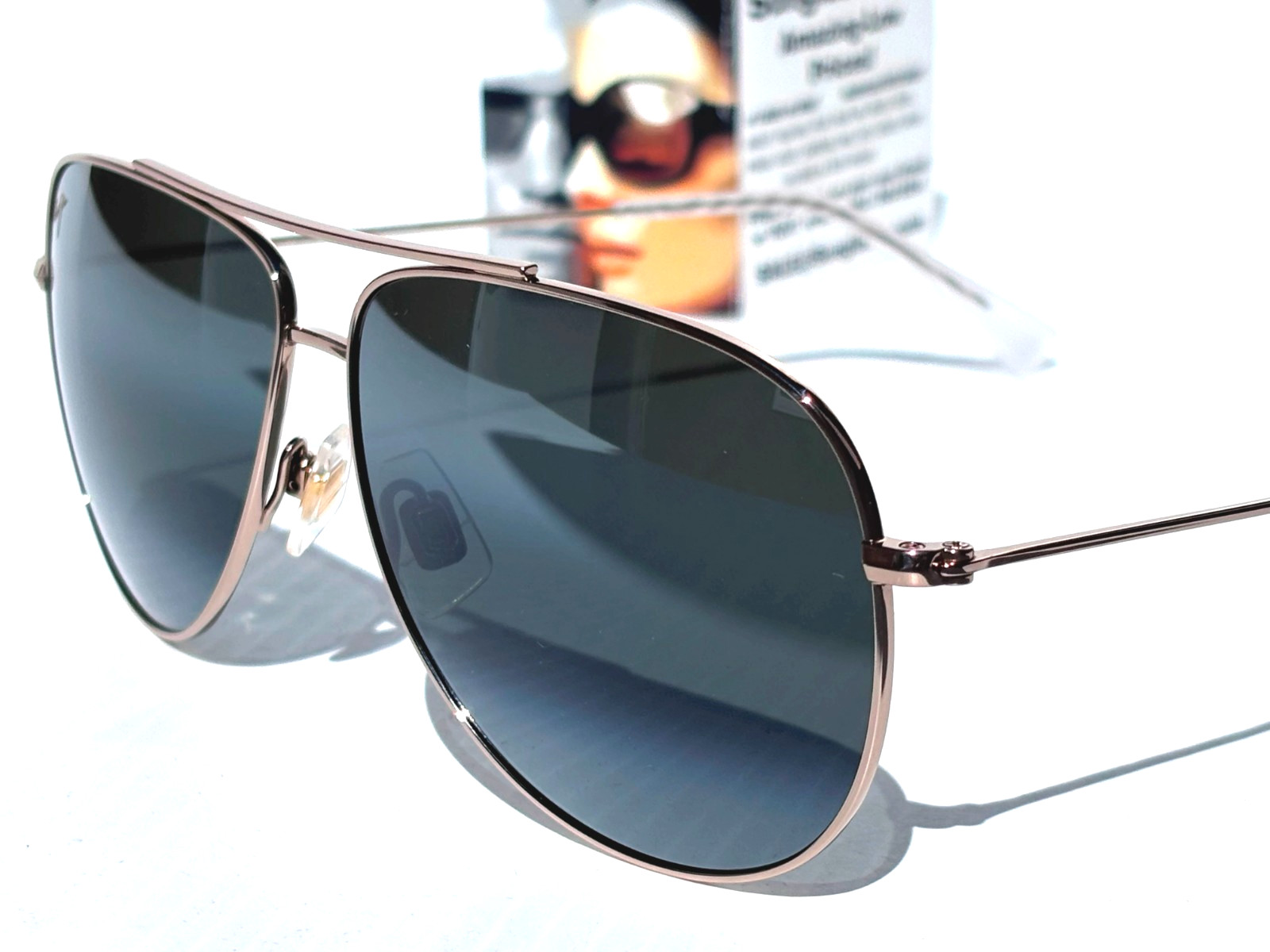 Maui Jim HAUOLI XL 62mm Shiny Gold POLARIZED Crystal Grey Lens Sunglass 674-16A