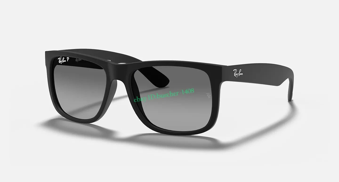 Ray-Ban Justin RB4165 622/T3 Matte Black Grey Gradient Polarized Sunglasses 54mm