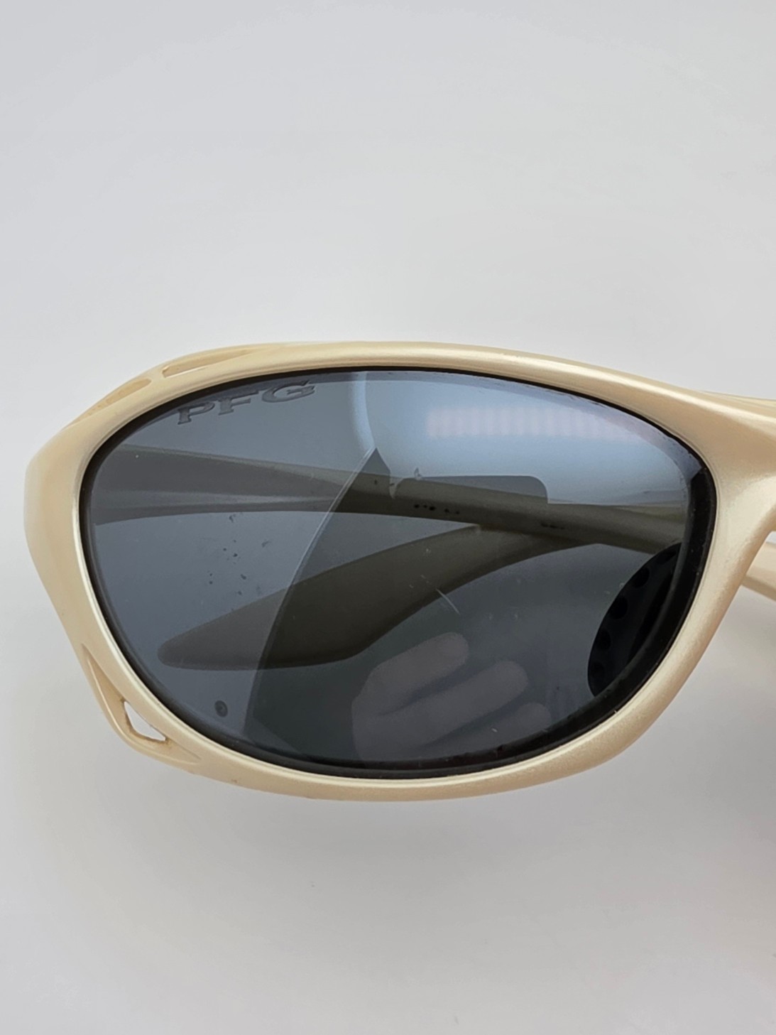 Columbia PFG Pacifica C04 Metallic White Frame Polarized Grey Lens Sunglasses