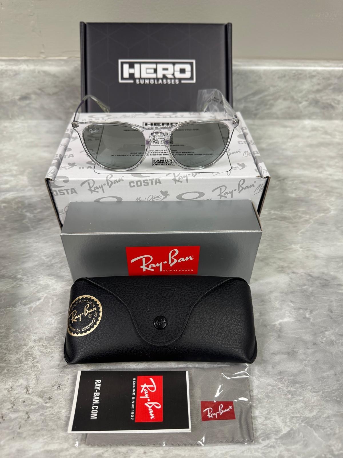 RAY BAN | NEW | ERIKA | 4171 651611 | TRANSPARENT CRYSTAL | GRADIENT GREY