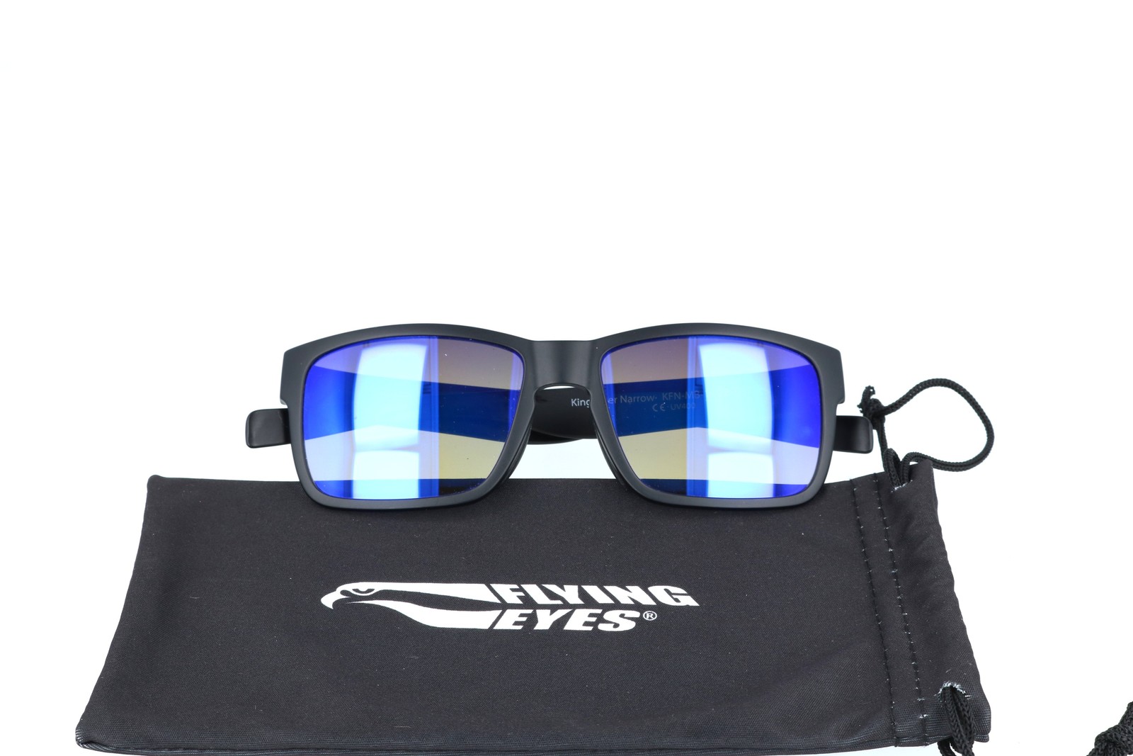 Flying Eyes Kingfisher Narrow Black Square Sunglasses 53-18-134