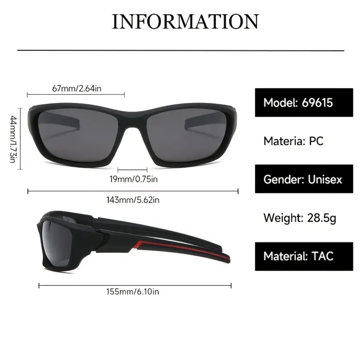 Polarized Sunglasses Men Outdoor Sports Driving Glasses Fishing Trendy Running