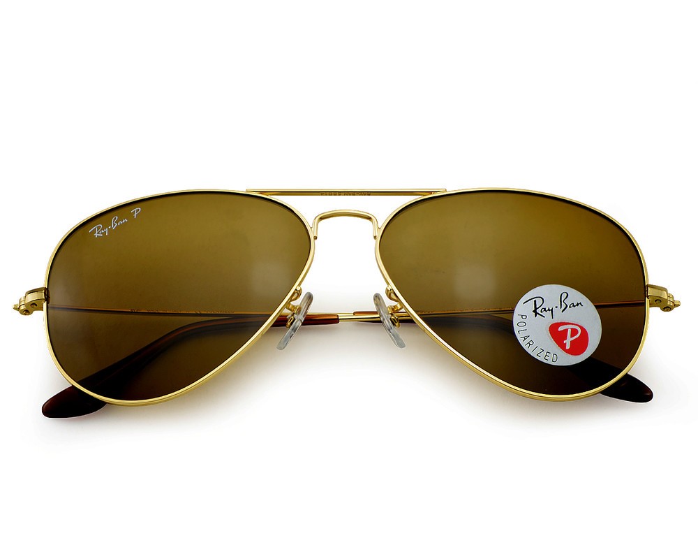 Ray-Ban Sunglasses RB3025 Aviator Classic Gold Frame Polarized Brown Lens 58mm