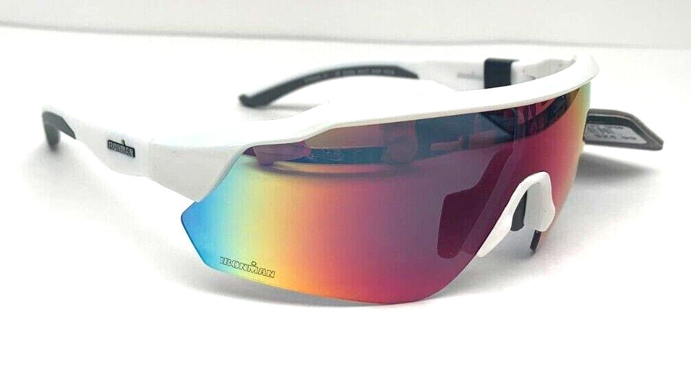 NEW Foster Grant IRONMAN IronFlex IF 2006 WHT MIR Wrap Sunglasses 100% UV