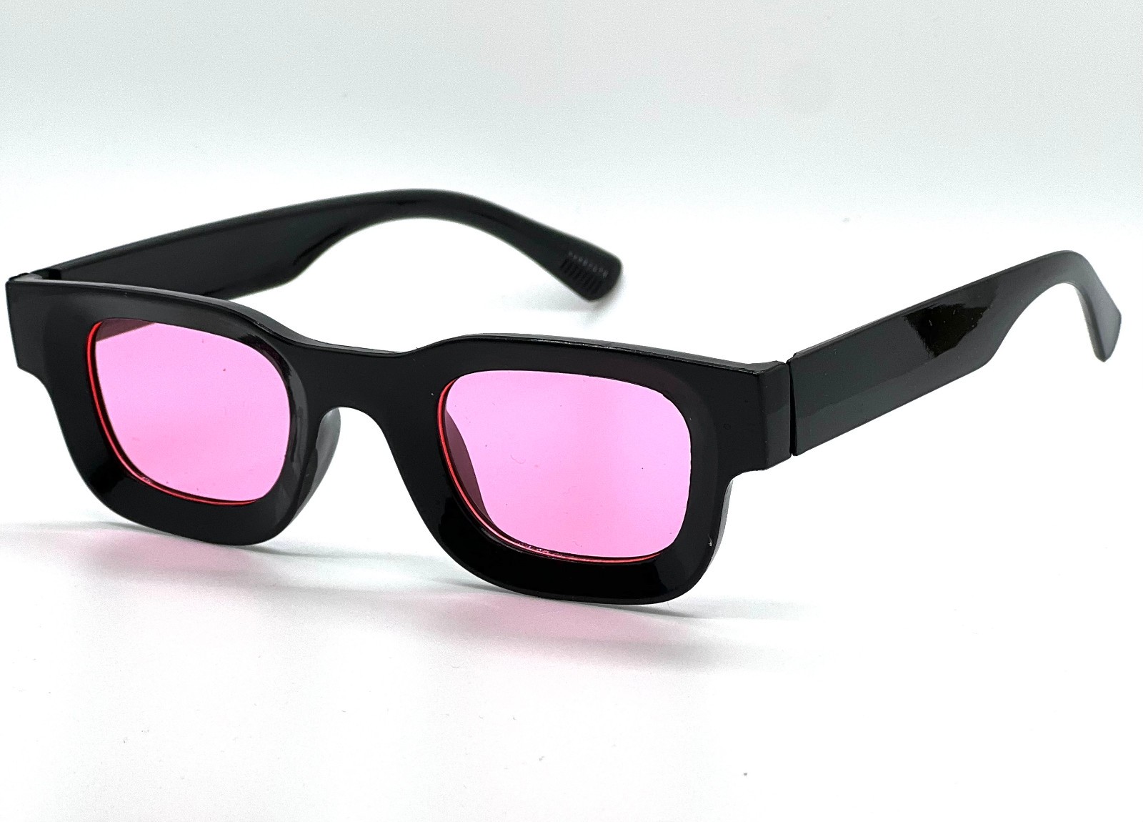 Men’s Sunglasses Square UV 400 Protection Black Frame Blue Lens Rapper Luxury