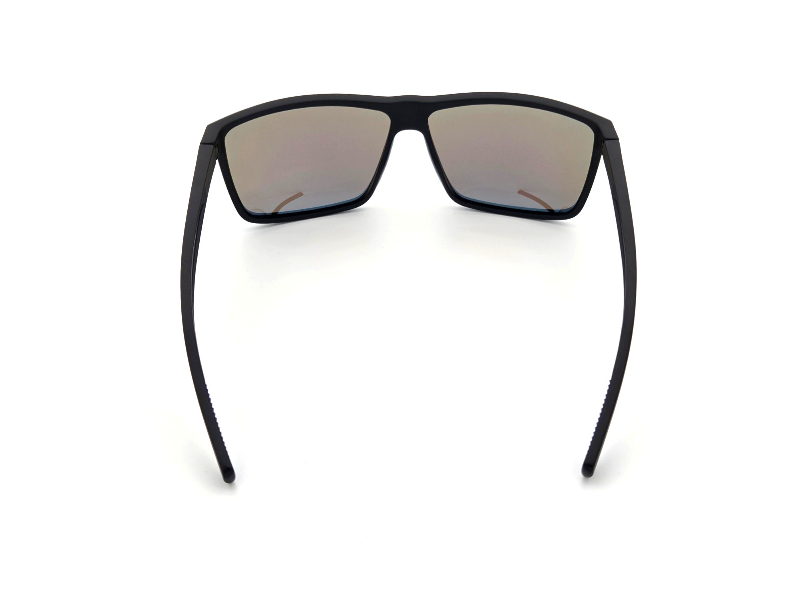 Men’s XXL Wide Fit Polarized Square Sunglasses TR90 Matte Black Blue Mirror Lens