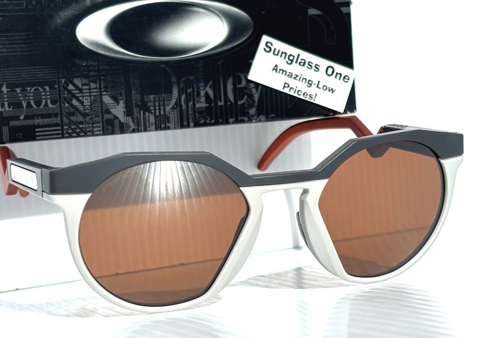 NEW Oakley HSTN Matte Carbon PRIZM Tungsten Brown Lens Sunglass 9242-06