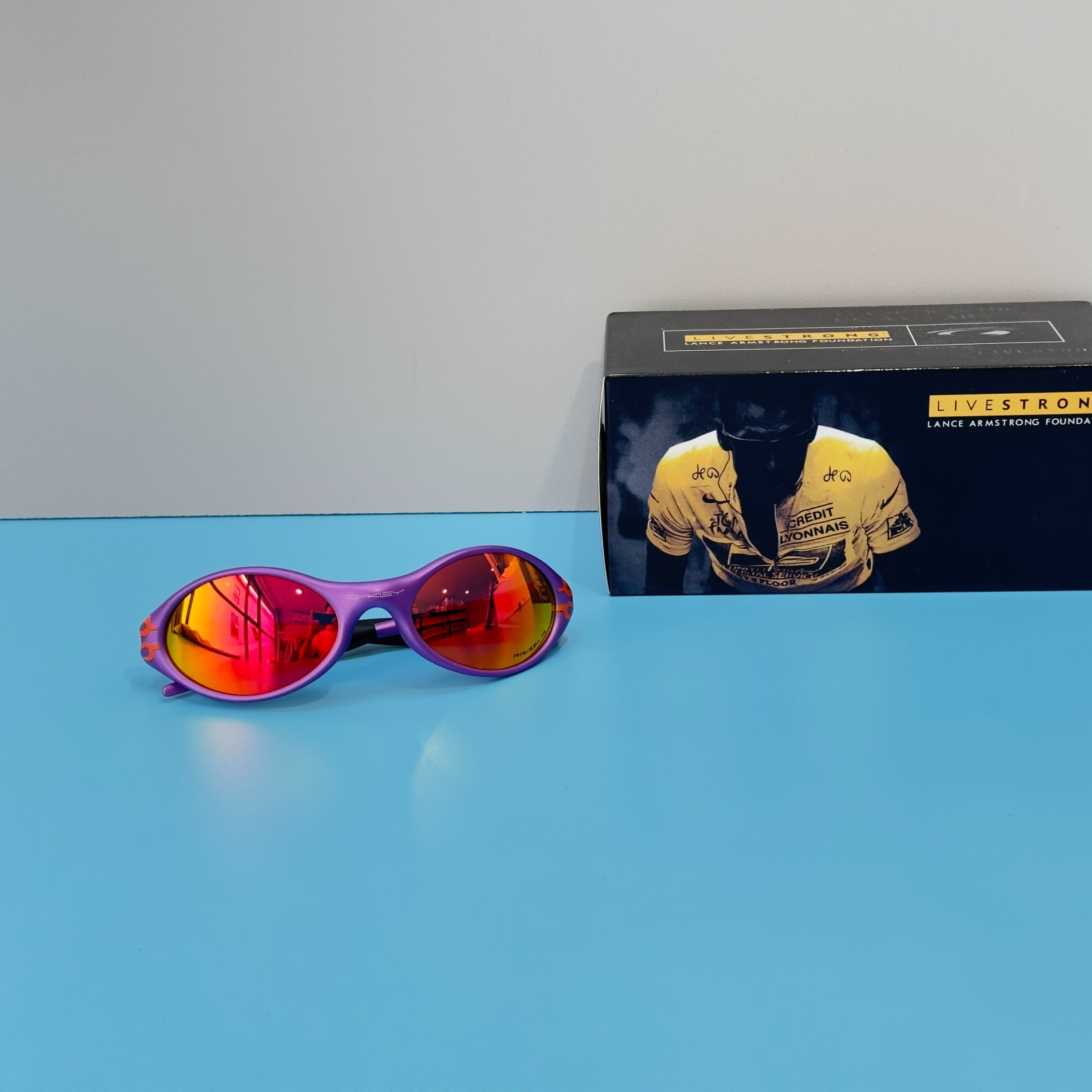 Oakley Vintage Eye Jacket Purple Frame Prizm Ruby Lens Sunglasses New w/ Bag