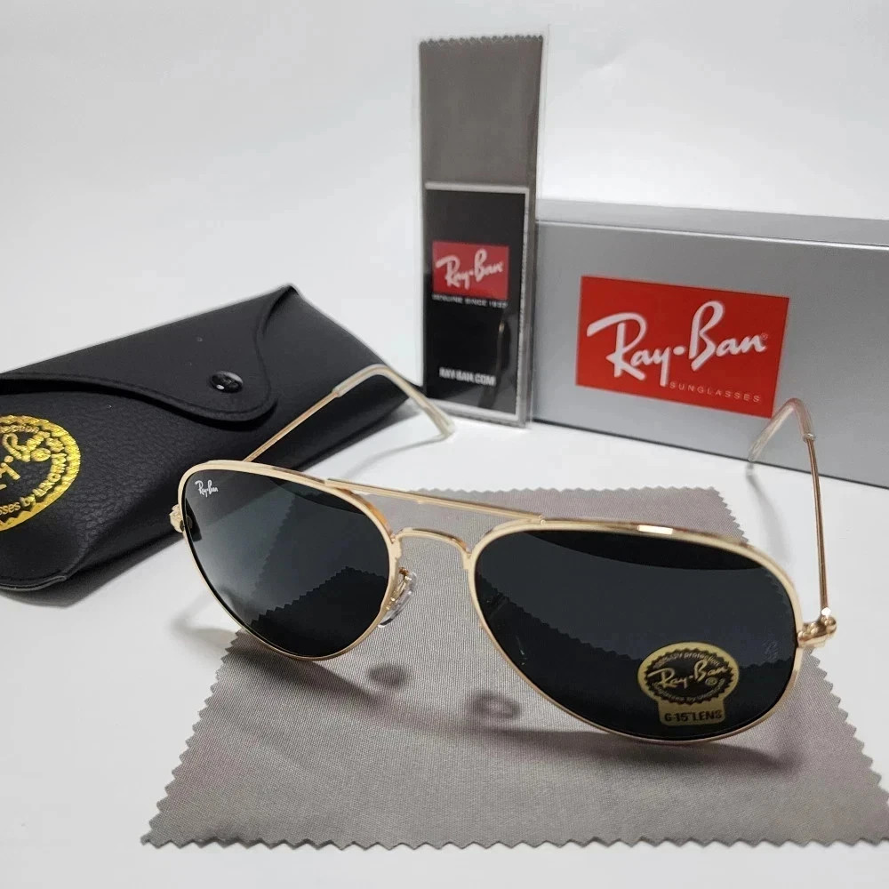 Ray-Ban RB3026 Aviator Sunglasses Gold Frame Glass Lens 62 mm Brand NEW-3026