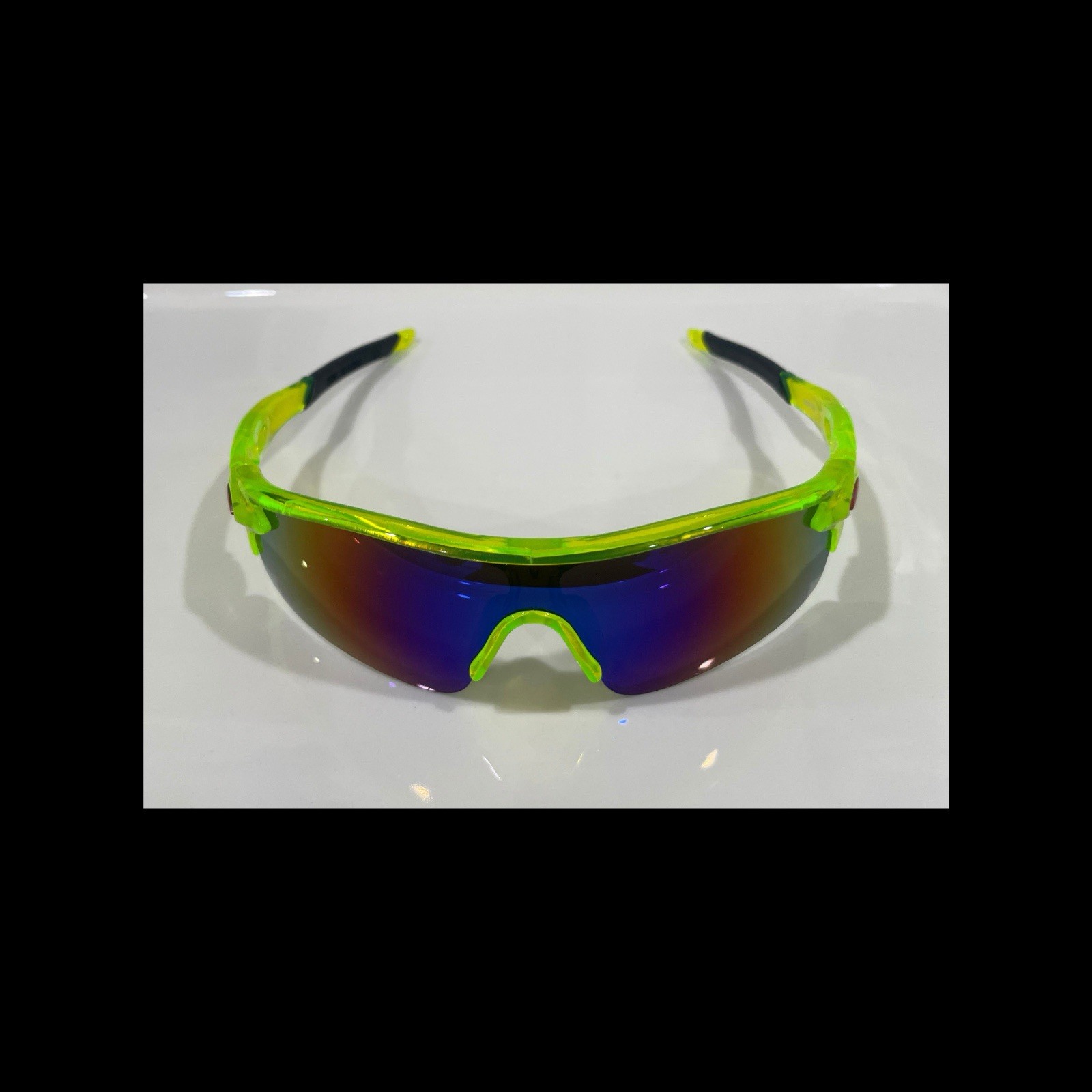 Sunglasses Outdoors Sports/biking /fishing/ Baseball Green Frame Blue Lenses