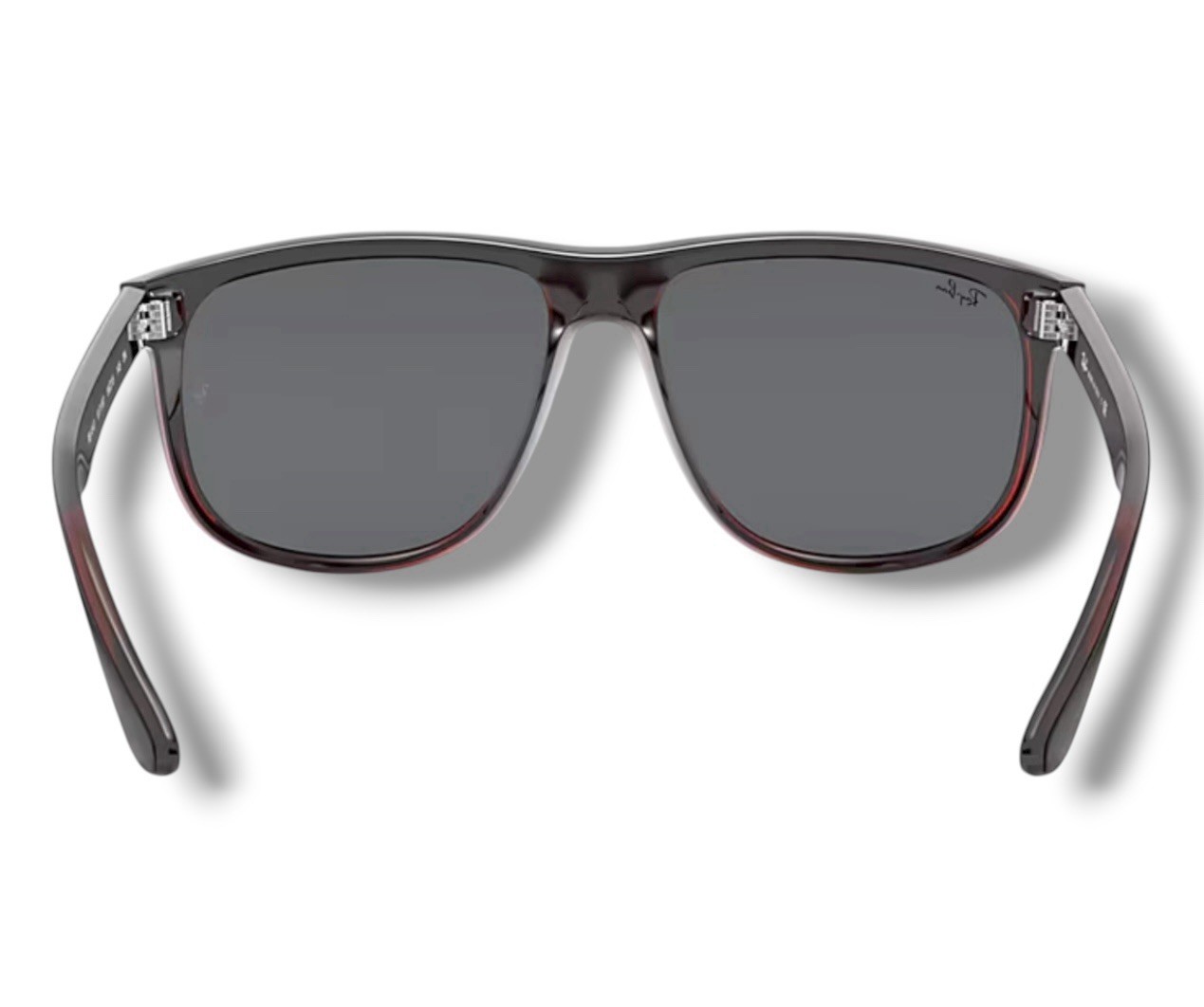 Ray Ban RB4147 617/187 Boyfriend Matte Black Solid Gray Sunglasses 60-15mm