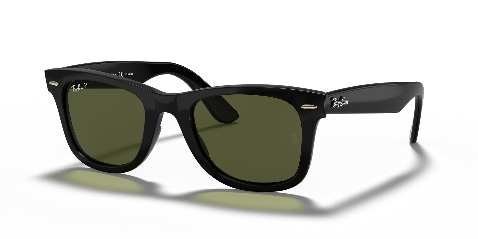 Ray-Ban Wayfarer Ease Polished Black/G-15 Green Polarized 50 mm Sunglasses
