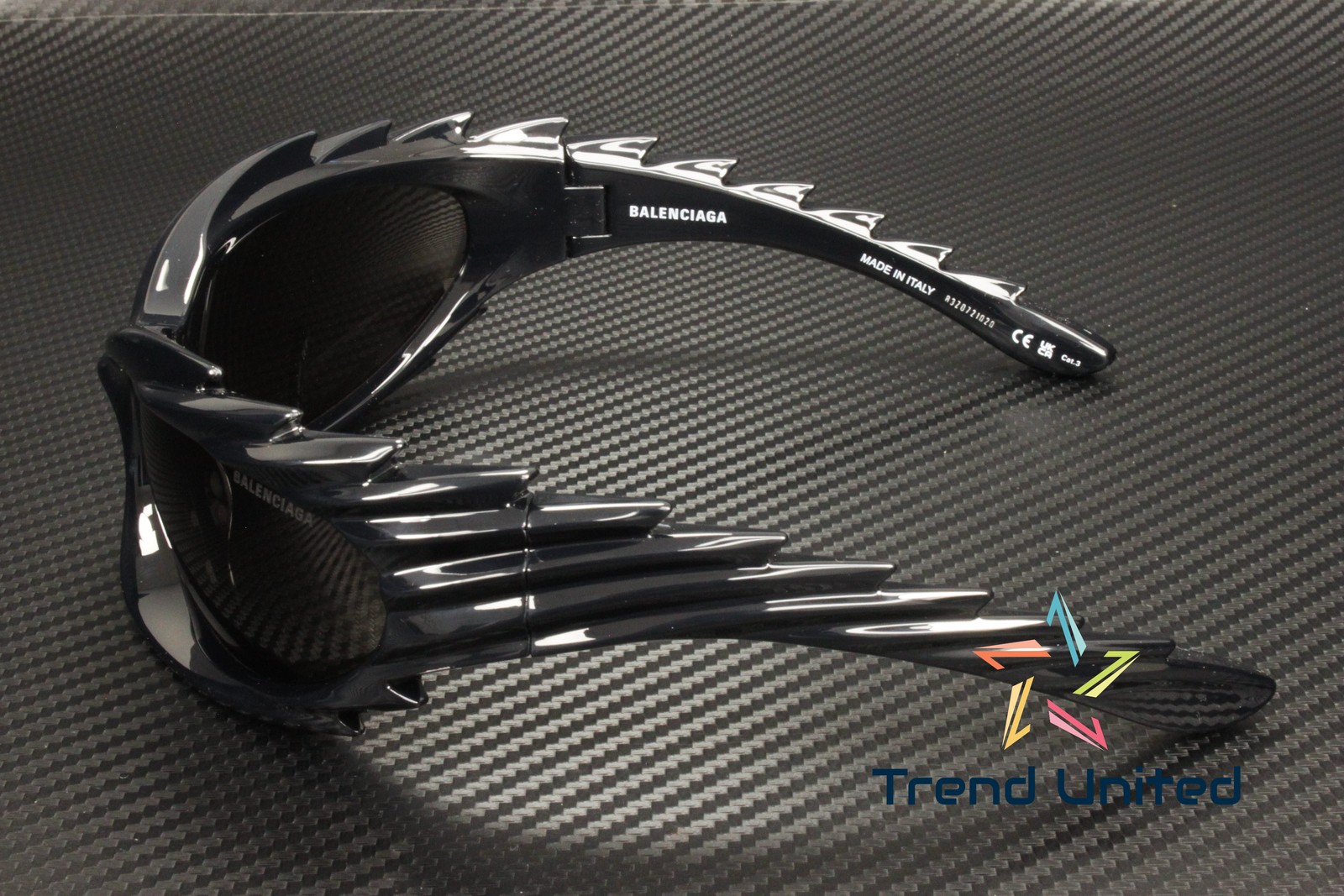BALENCIAGA BB0255S 001 Geometrical Bio Black Grey 78 mm Unisex Sunglasses