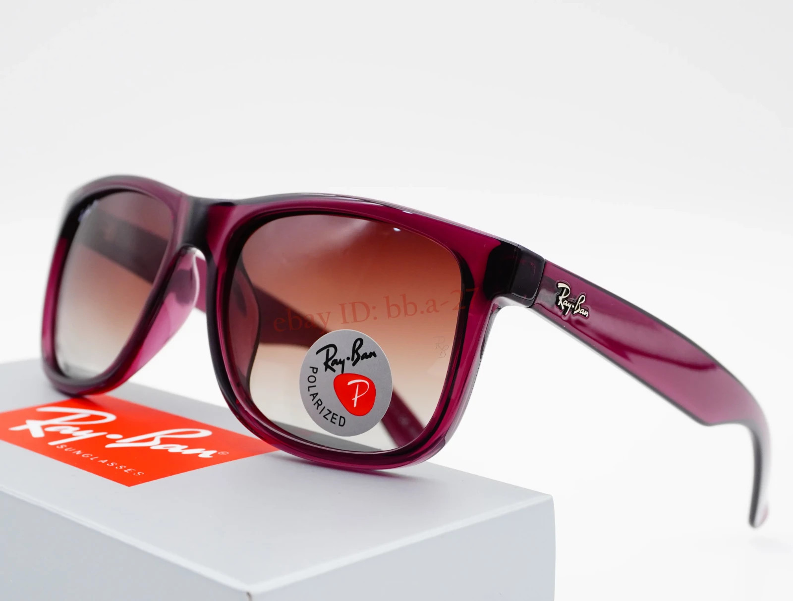 Ray-Ban Justin RB4165 54 mm Transparent Dark Brown Polarized Gradient Sunglasses