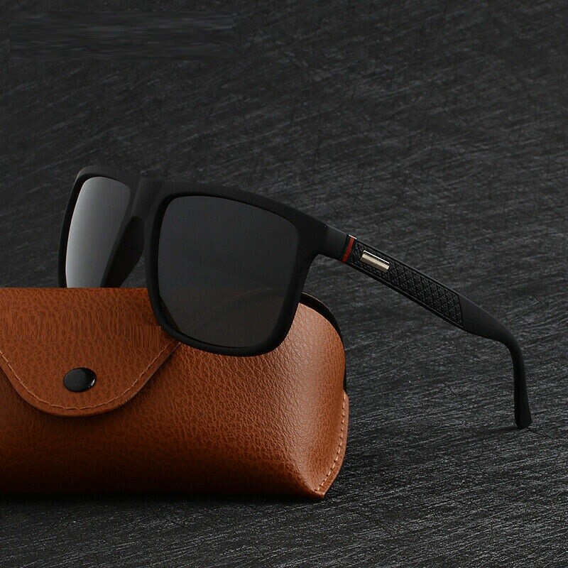 Men’s Square Polarized Sunglasses Men TR90 Frame Driving Sports Sun Glasses USA
