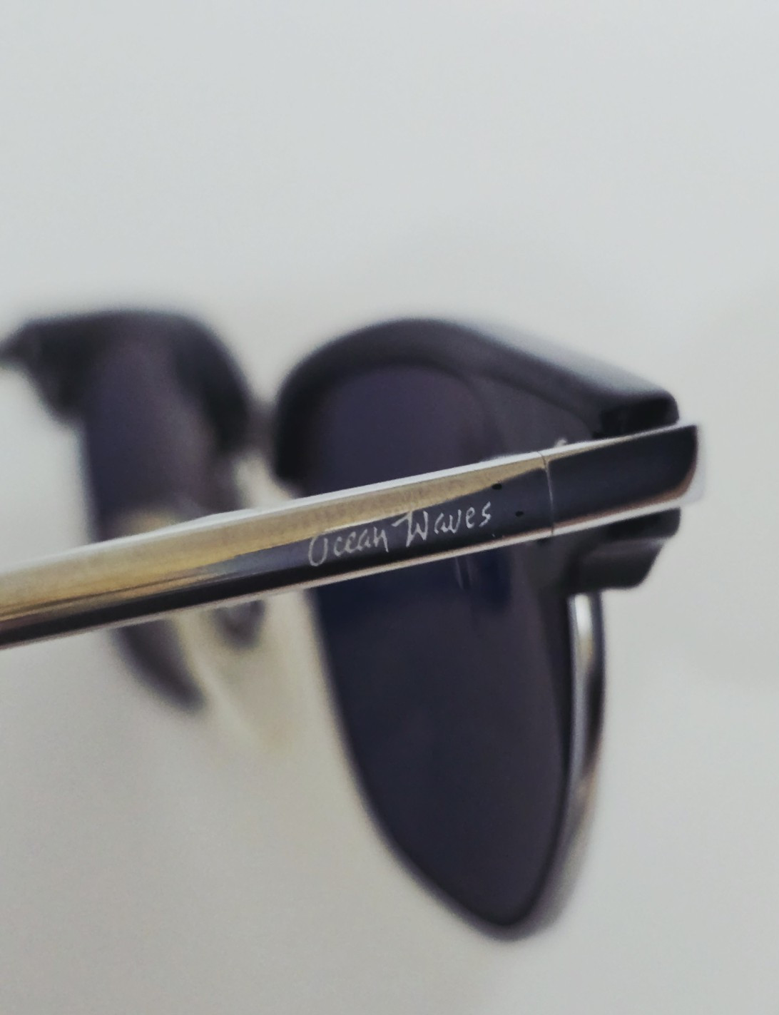 Ocean Waves Sunglasses Gold Amber Mirrored Crown Glass Lenses Acetate Metal
