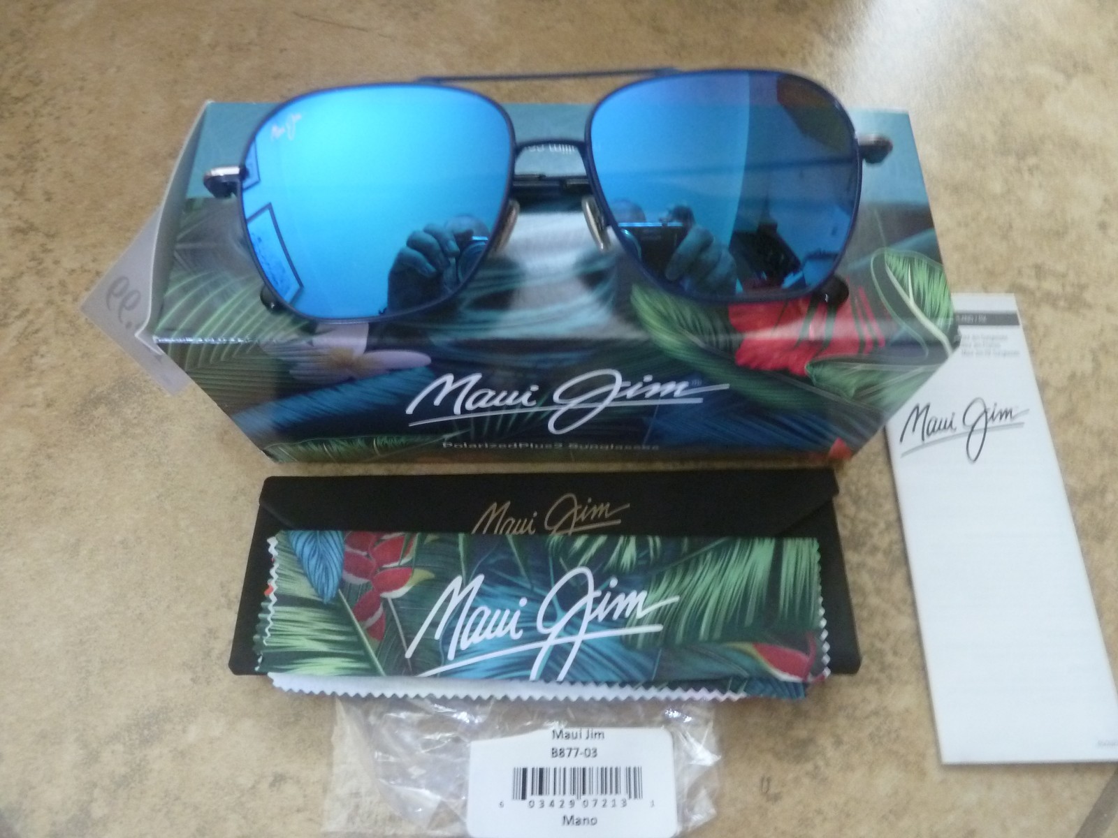 Maui Jim Mano Sunglasses B877-03 Dark Navy w/ Silver Blue Hawaii Lens – PRISTINE