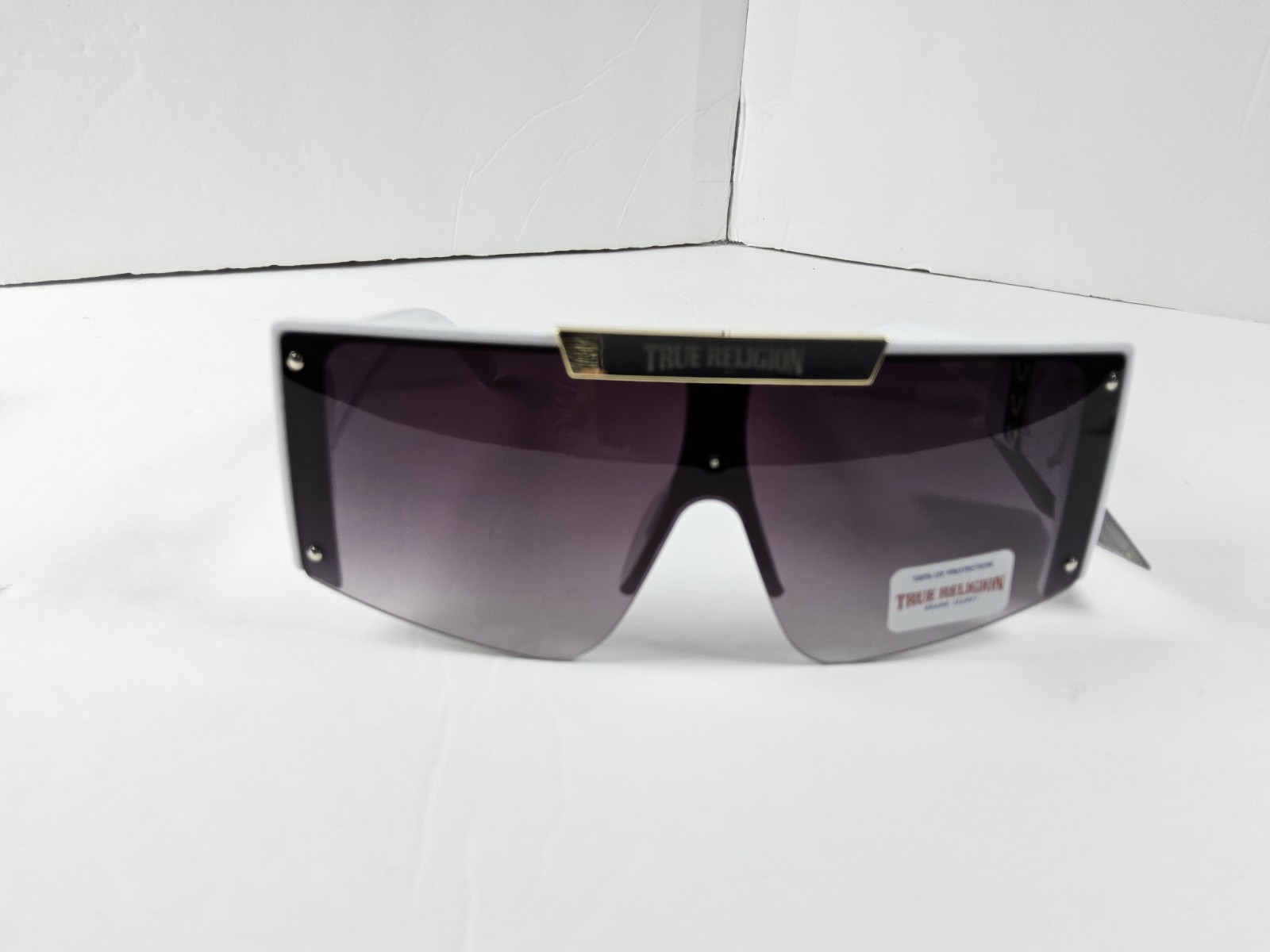 True Religion 100% UV Protection Shield Logo Sunglasses