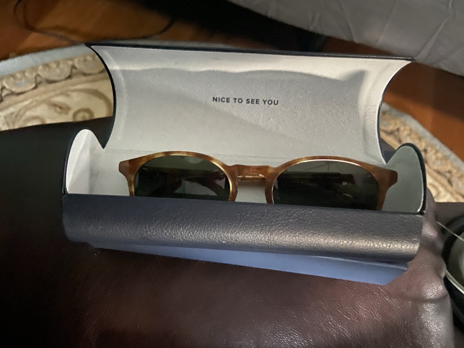 Warby Parker Duffer Round Tortoise Brown Frame Green Polarized UV400 145mm