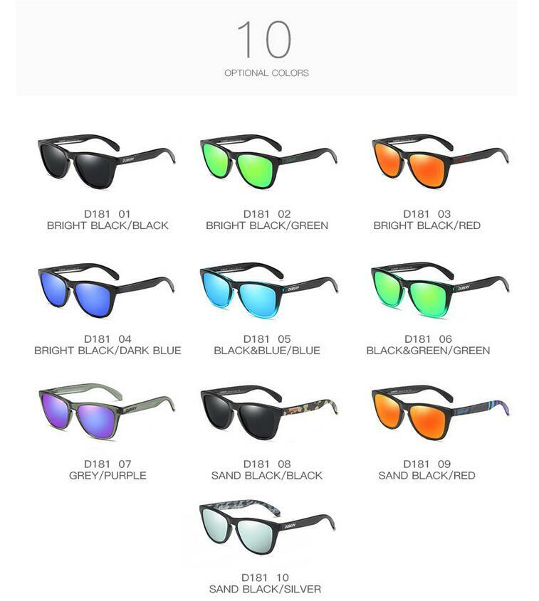 DUBERY Square Polarized Sport Sunglasses For Men Women Driving Fishing Glasses
