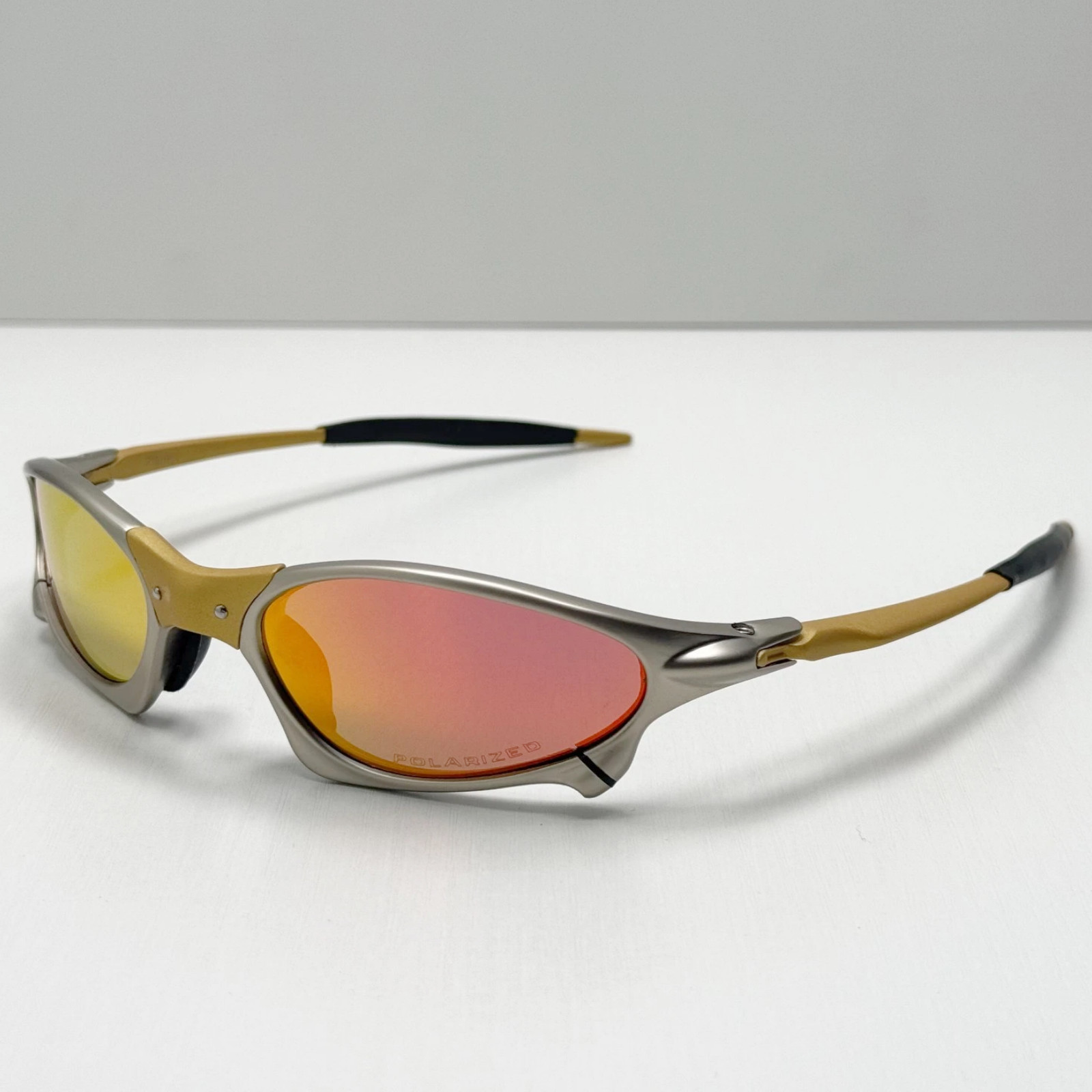 Oakley Penny X-Metal Sunglasses Silver Frame Fire Iridium Lens Vintage