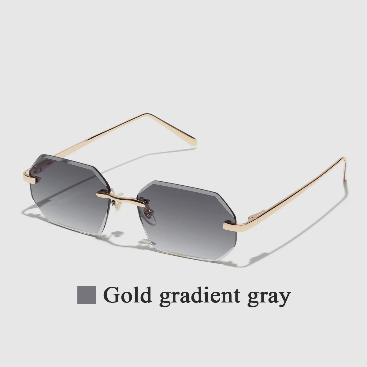 Rimless Sunglasses Diamond Cut Lens Unisex UV400 Metal Casual Wear Style