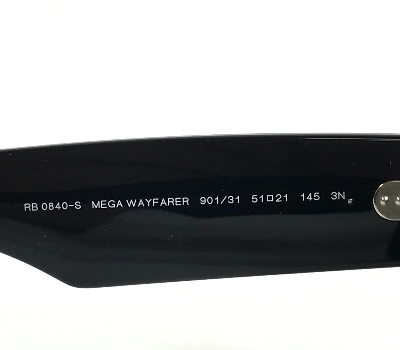 Ray-Ban Sunglasses RB0840-S MEGA WAYFARER 901/31 Polished Black w/ G-15 Lenses