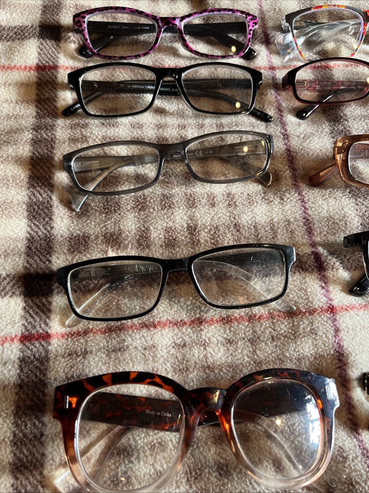 20x Pc Glasses Lot Eyeglasses Black Brown Tortoise Plastic Eyewear Frames Bundle
