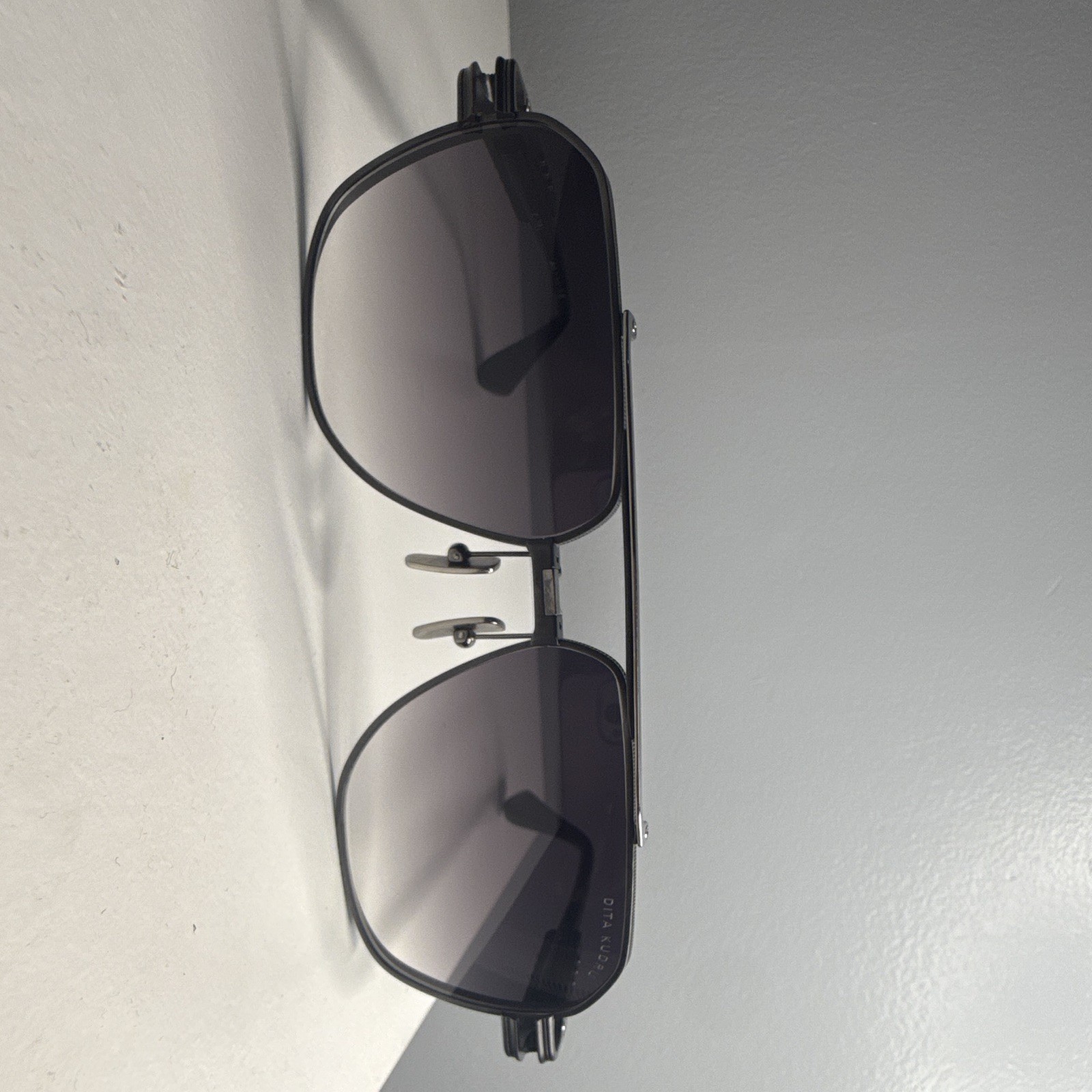 DITA KUDRU Men’s Aviator Sunglasses Black Metal Frame Gray Gradient Lenses