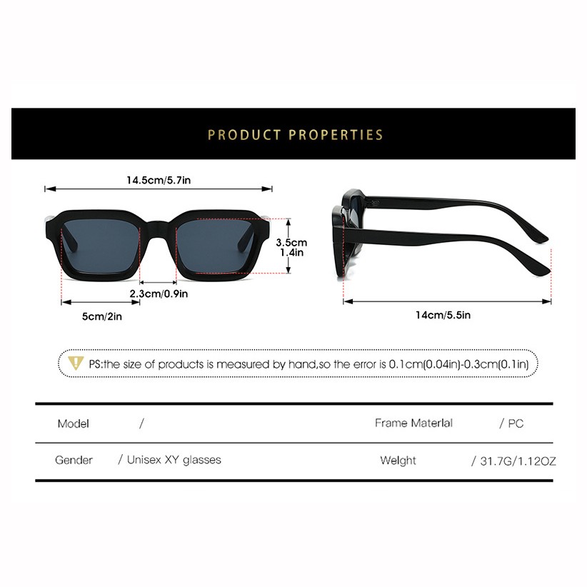 Square Tinted Myopia Nearsighted Glasses For Men Women Outdoor Shade Sunglasses