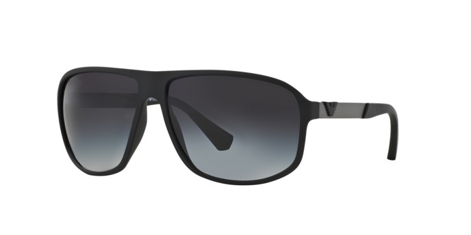 Emporio Armani Man Sunglasses EA4029 50638G 64mm Rubber Black – Grey Lens – NEW