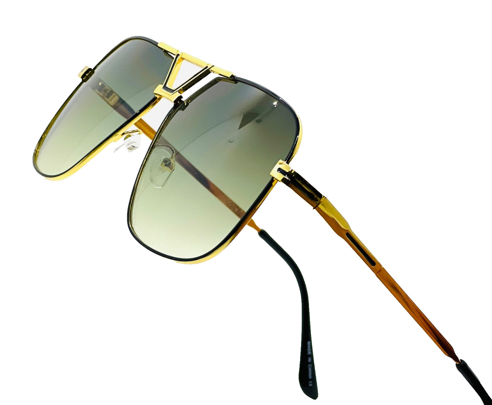 Men Sunglasses Retro Olive Green Lens Classic Designer Eye Glasses