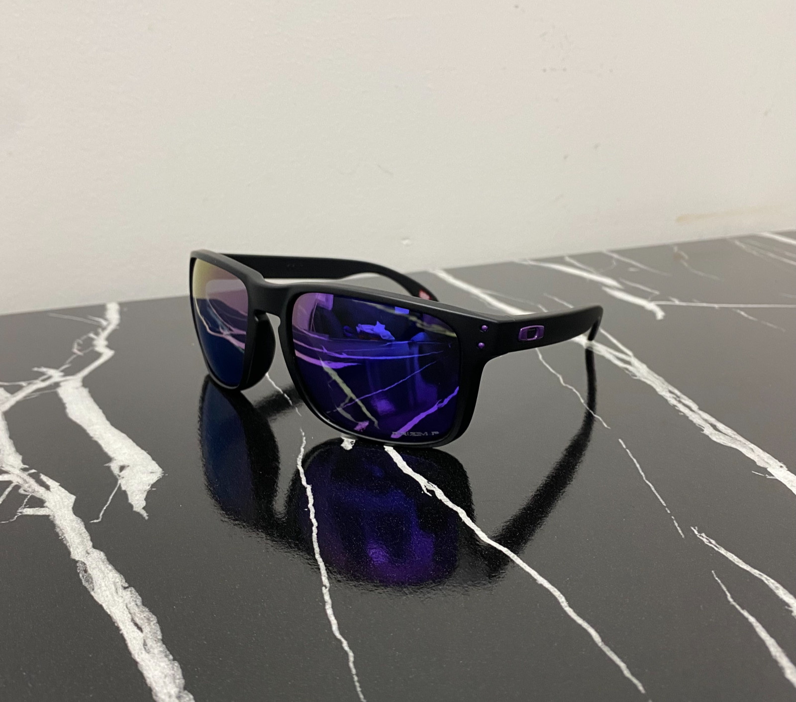 Oakley HOLBROOK PRIZM Purple Lens Sunglasses XXL OO9487 Matte Black Polarized