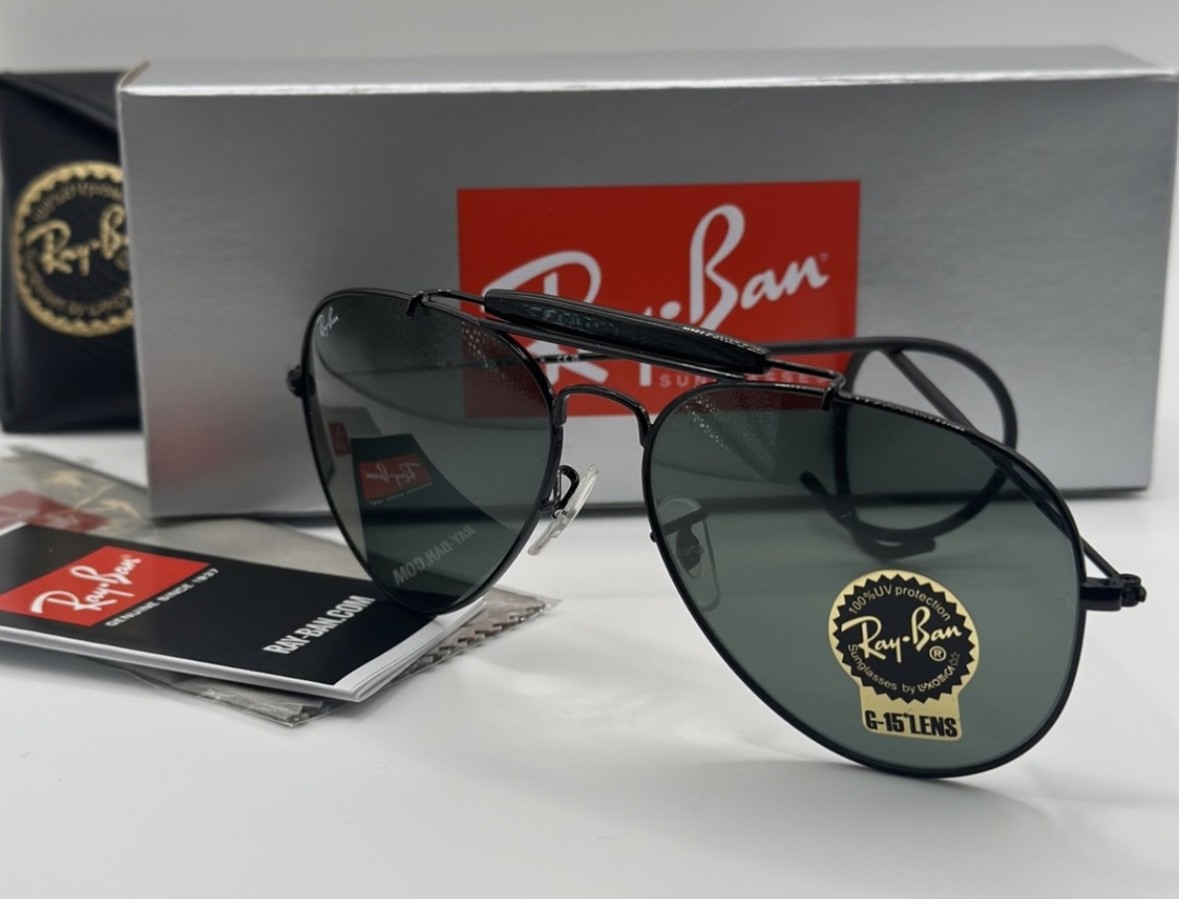 New Ray-Ban RB3030 Outdoorsman L9500 58-14-160 Green G-15 Lens 58mm Sunglasses