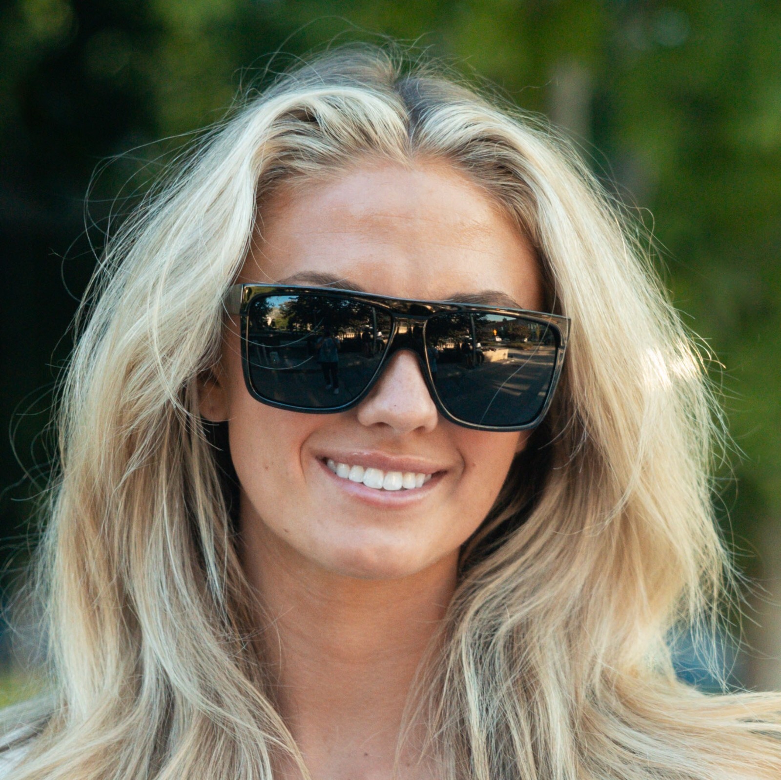 Oversized Basic Flat Top Super Dark Privacy Headache Migraine Black Sunglasses