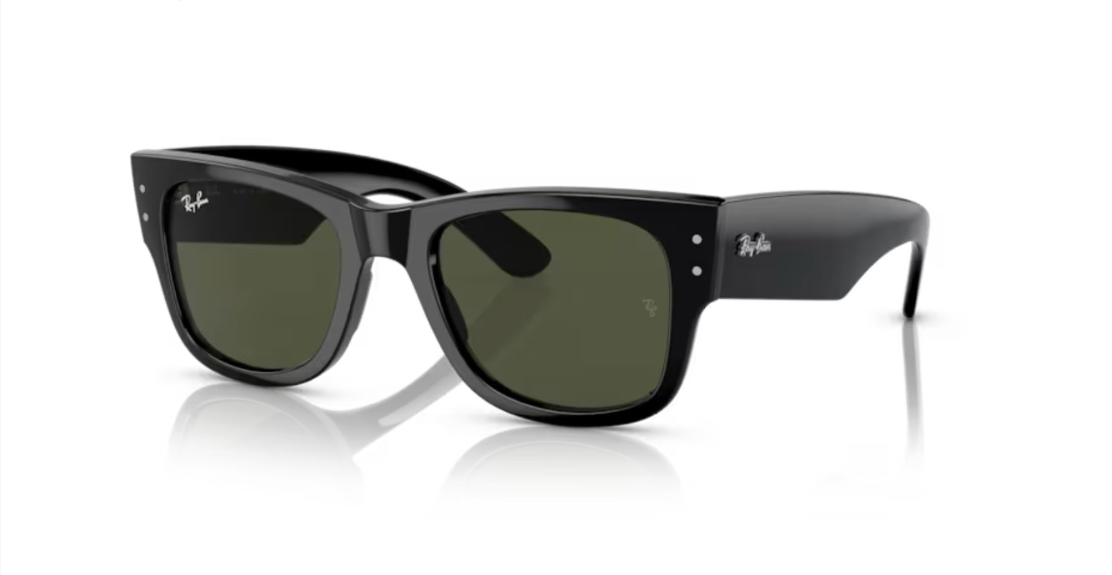 Ray Ban Mega Wayfarer RB0840S 901/31 51 Black w/ Green Sunglasses Rayban 0840S
