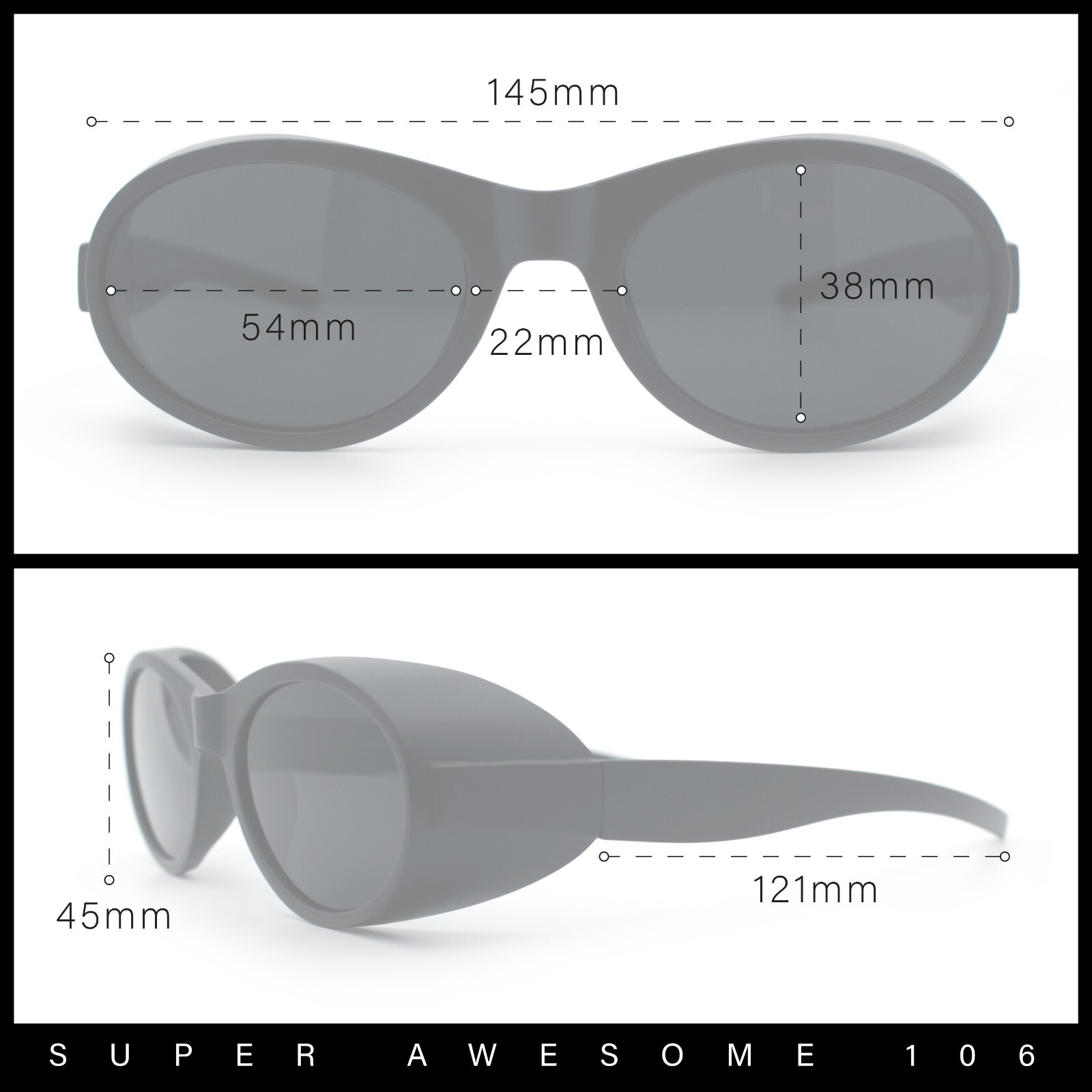 Retro Apocalyptic Oval Deep Windbreaker Side Visor Plastic Sunglasses