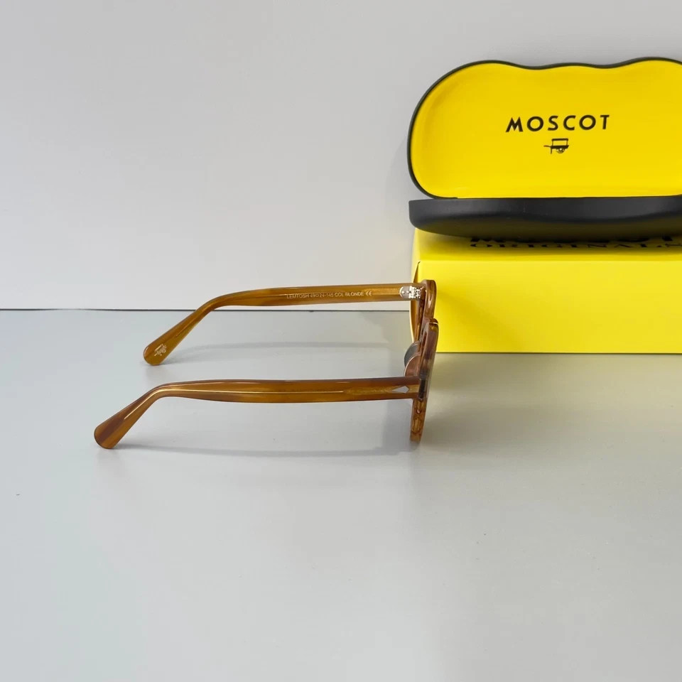 Moscot Lemtosh Wood Grain Frame Dark Grey Lens Sunglasses Handmade Unisex