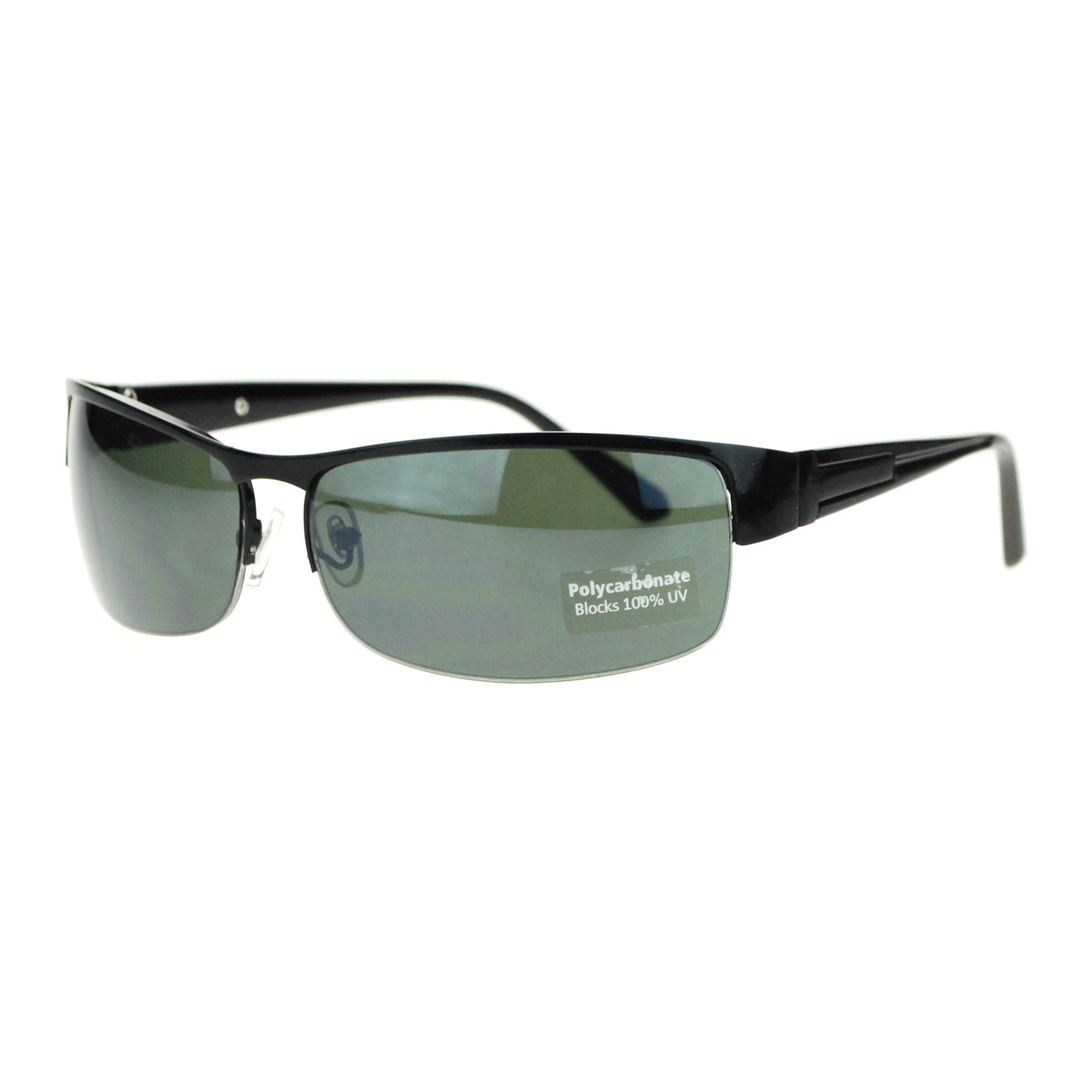 Mens Agent Classic Designer Fashion Half Rim Rectangular Sport Metal Sunglasses