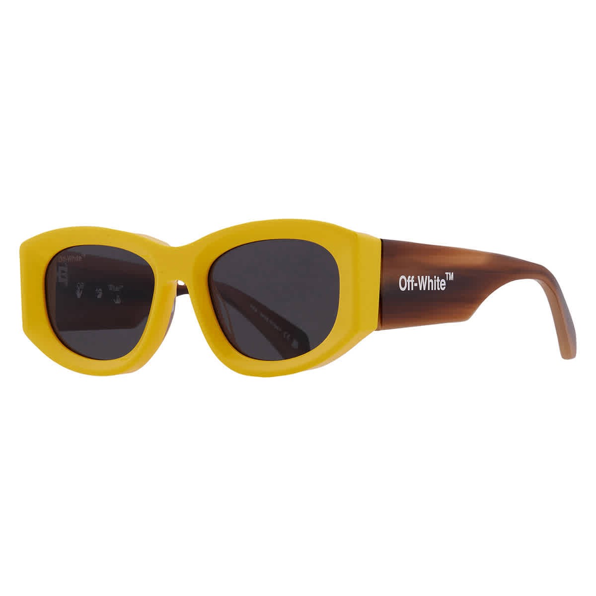 Off-White Joan Dark Grey Oval Unisex Sunglasses OERI041 1807 53 OERI041 1807 53