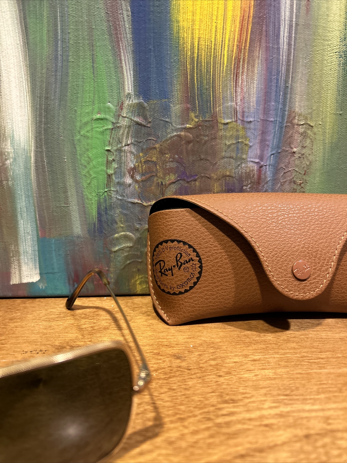RAY-BAN RB 1971 9147/31 GOLD SQUARE AUTHENTIC FRAME SUNGLASSES 54-19 + CASE!