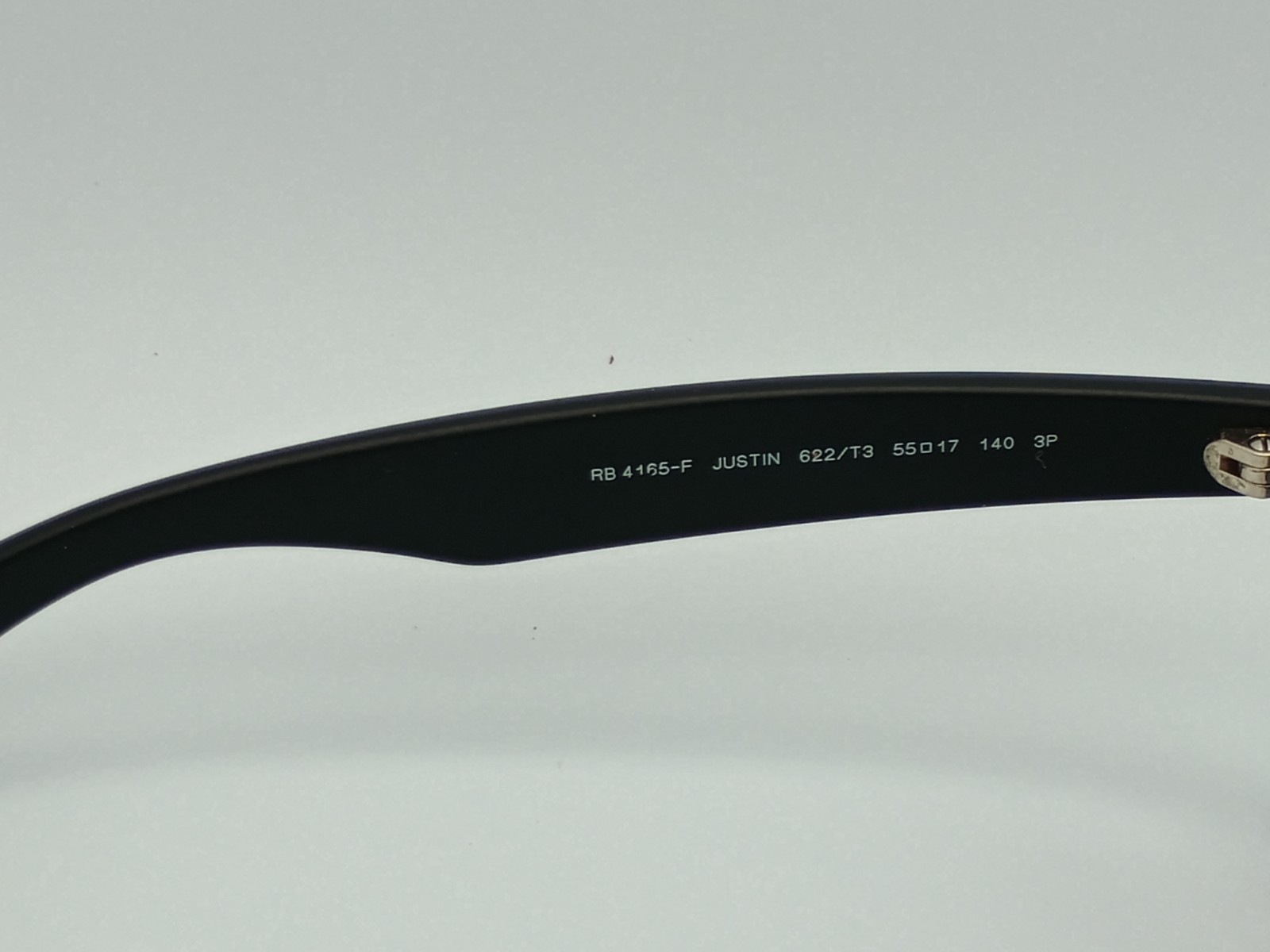 Ray-Ban RB4165F-622/T3 JUSTIN POLARIZED SUNGLASSES Matte Black 55-17-140 W/ Case