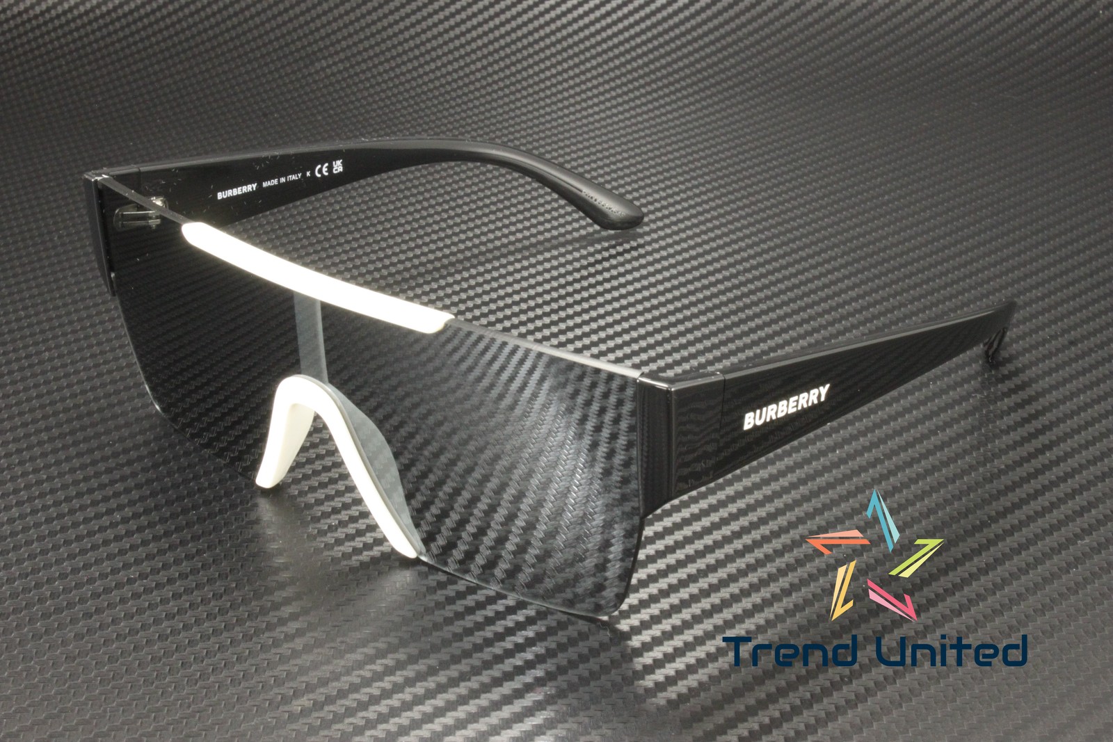 BURBERRY BE4291 40496G White Grey Mirror Black 38 mm Men’s Sunglasses