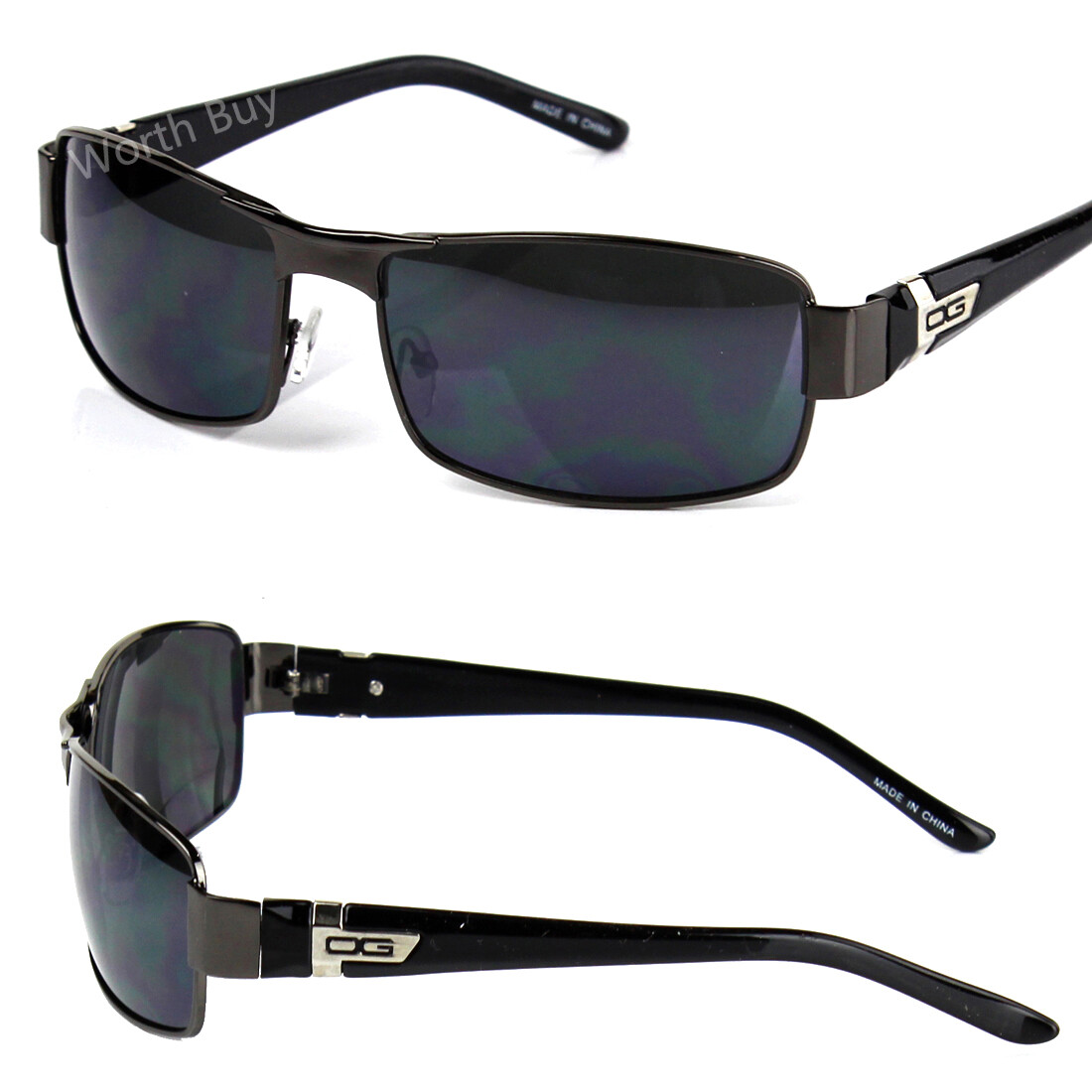 Mens Wrap Around Sunglasses Fashion Designer Rectangular Shades Outdoor Sports