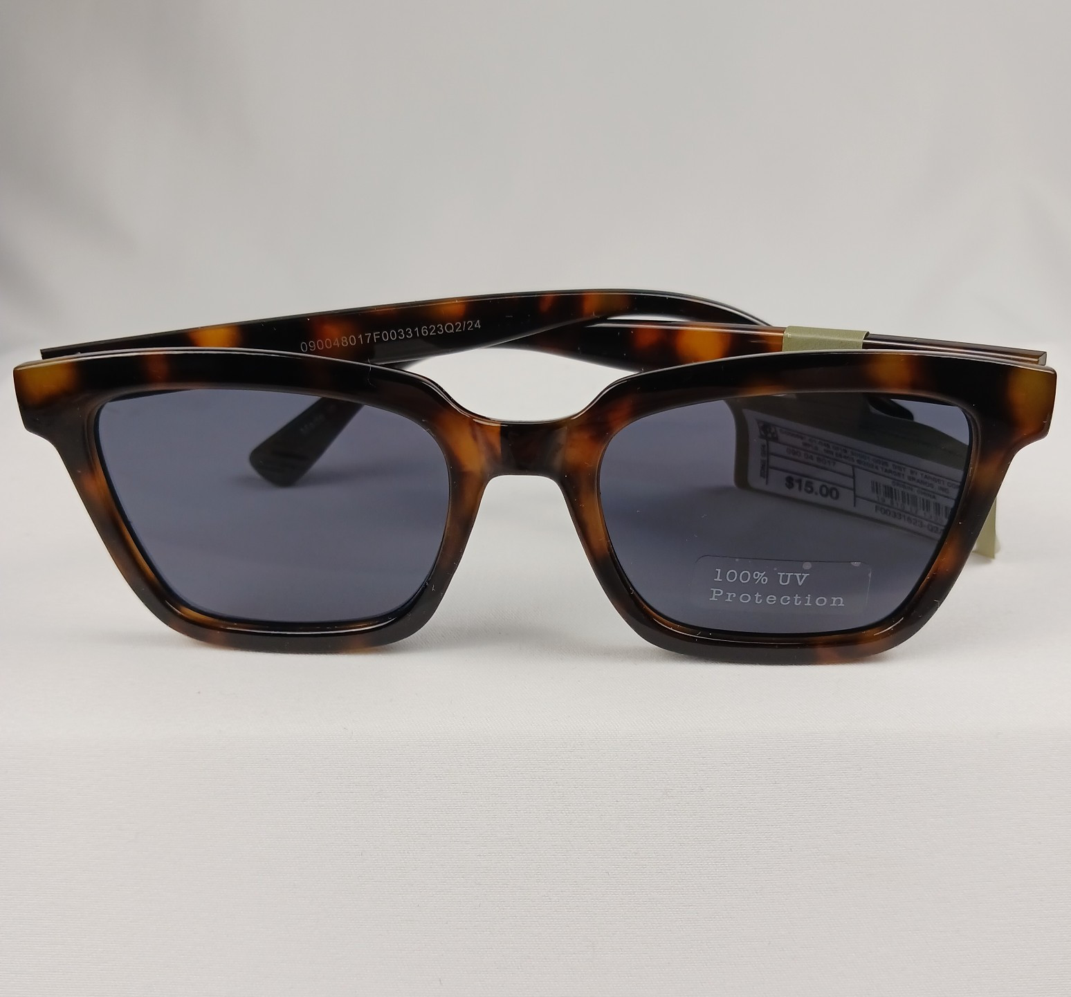 Goodfellow & Co Men’s Square Tortoise Sunglasses 100% UV Protection NWT