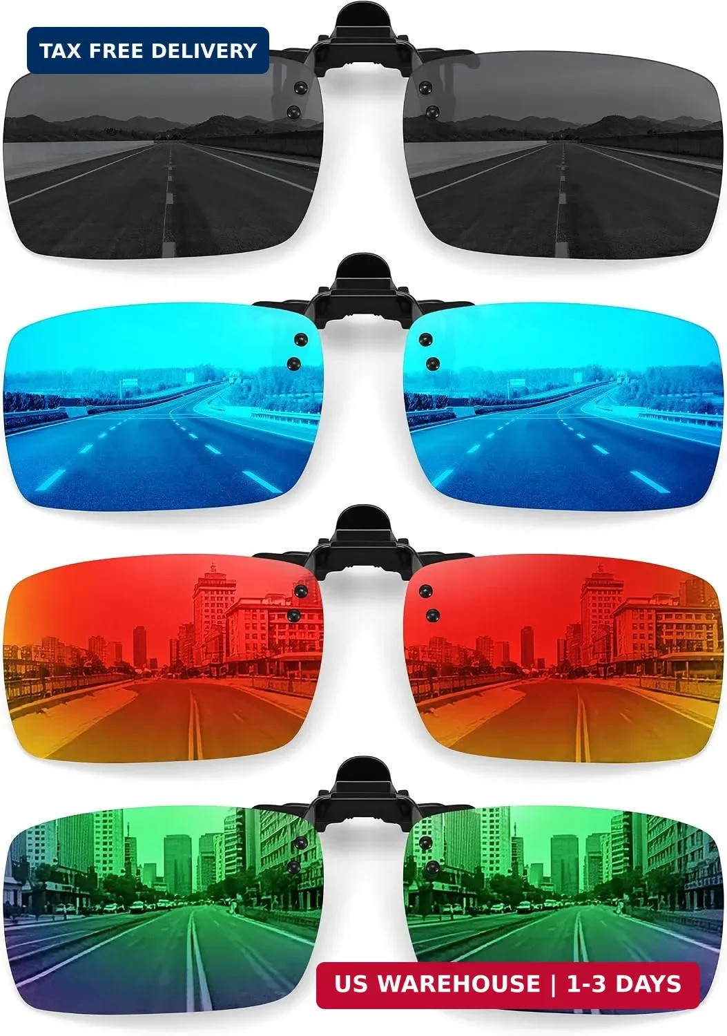 Polarized Clip On Sunglasses Fit Over Prescription Glasses Men Women