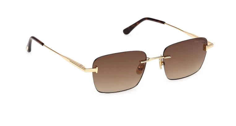 Tom Ford JAKE-02 TF1354 30F Sunglasses Shiny Deep Gold Gradient Brown 54□18-145