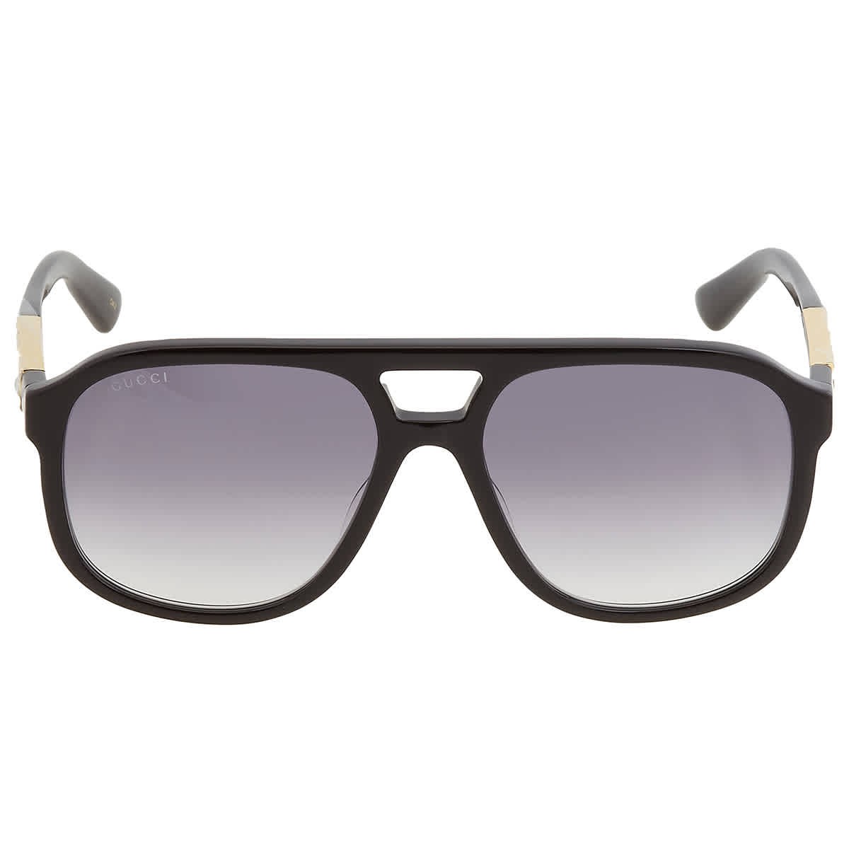 Gucci Gray Gradient Pilot Unisex Sunglasses GG1188S 002 58 GG1188S 002 58